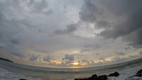 Sunset over ocean timelapse Stock Footage 119019419