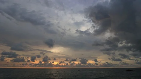 Sunset over ocean timelapse Stock Footage 119020472