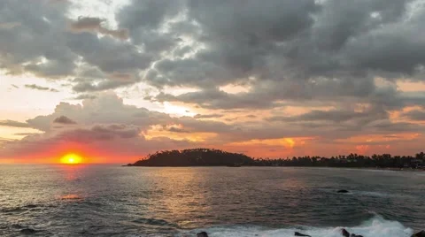 Sunset over ocean timelapse sri lanka 4k Stock-Footage 54242195