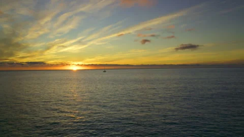 Sunset Over Ocean. Tropical vacation seascape Stock Footage 327596587