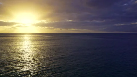 Sunset Over Ocean. Tropical vacation seascape. Stock Footage 327596590