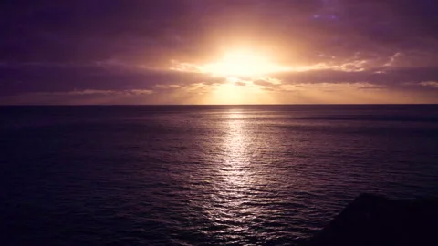 Sunset Over Ocean. Tropical vacation seascape. Stock-Footage 327596593