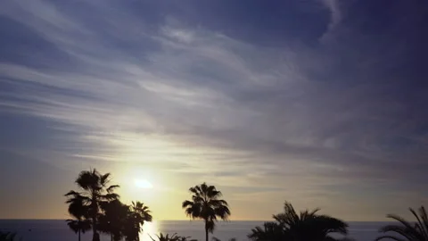 Sunset Over Ocean. Tropical vacation seascape. Stock Footage 327620358