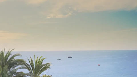 Sunset Over Ocean. Tropical vacation seascape. Stock Footage 327712613