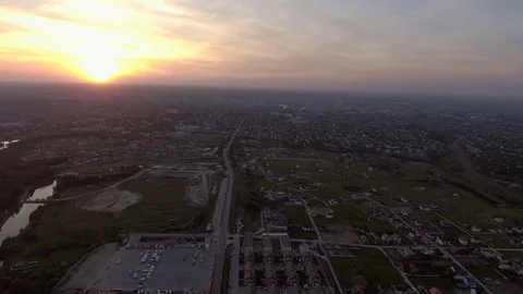 Sunset over the old city Stock Footage 80311136