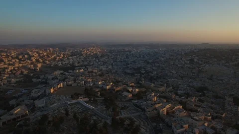 Sunset over the old city of Hebron Video stock 95957279