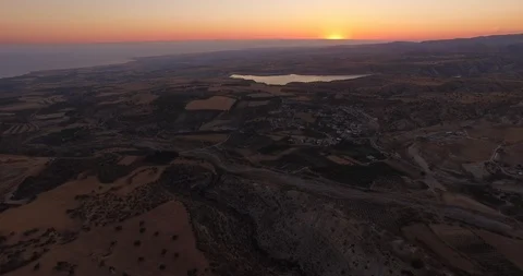 Sunset over olive trees Stock Footage 91140317