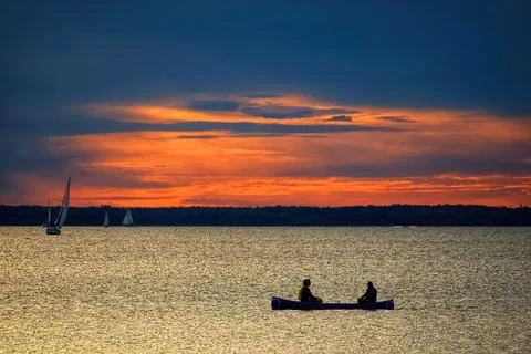 Sunset over Ottawa River Stock Photos