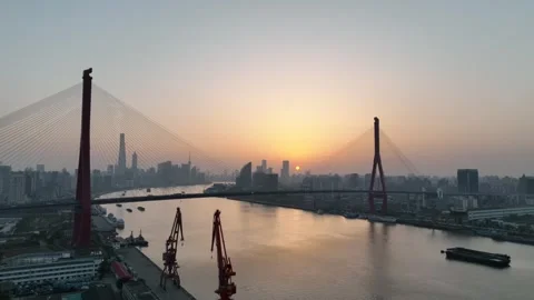 Sunset over the overpass Stock Footage 323485641