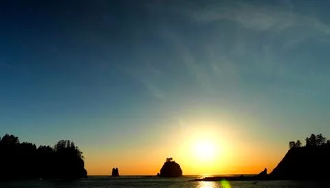 Sunset Over the Pacific From La Push 스톡 사진