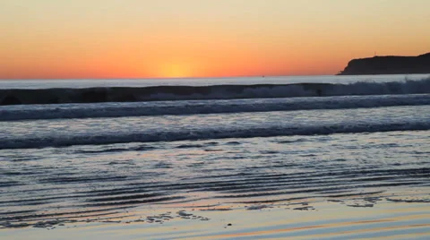 Sunset over the pacific ocean at coronado, california Stock Footage 34309022