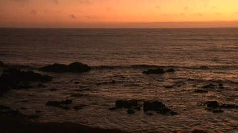 Sunset Over Pacific Ocean Stock Footage 587851