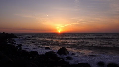 Sunset over the Pacific Ocean Stock Footage 86187019