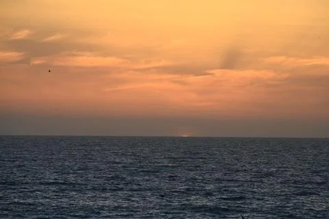 Sunset Over Pacific Ocean in La Jolla California 写真素材
