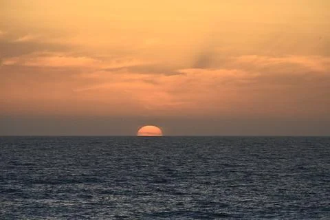 Sunset Over Pacific Ocean in La Jolla California Stock Photos