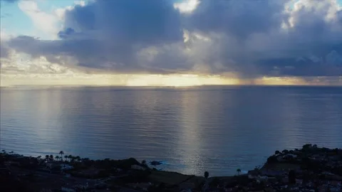 Sunset Over the Pacific Ocean at Palos Verdes Los Angeles California Drone 스톡 동영상 335300759