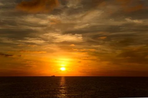 Sunset over the pacific ocean Stock Photos