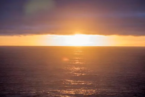 Sunset Over The Pacific Ocean Stock Photos