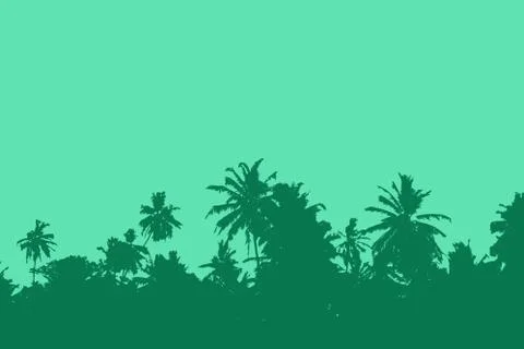 Sunset over palm trees Stock Illustration