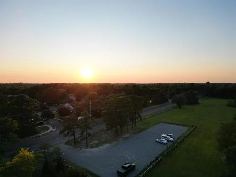 Sunset over park Stock Photos