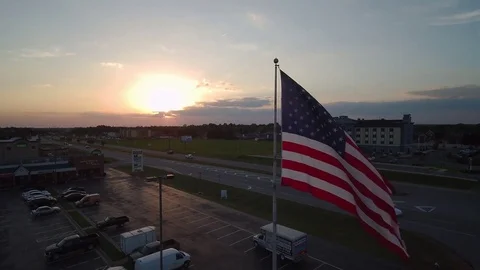 Sunset over parking lot Stock Footage 74780026