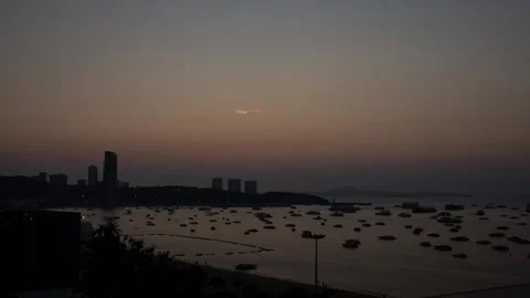 Sunset over Pattaya Stock Footage 266334920