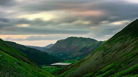 Sunset over Patterdale valley Stock Footage 143092800
