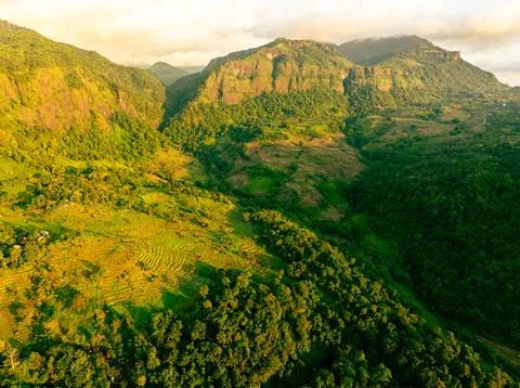 Sunset Over Peaks Stock Photos