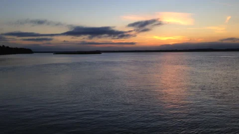 Sunset Over Pee Dee River South Carolina Stock Footage 203576931