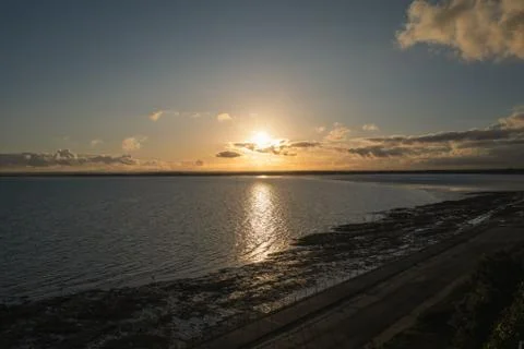 Sunset over Pegwell Bay. Stock-Fotos