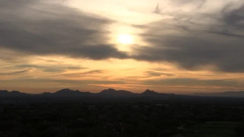 Sunset over Phoenix, Arizona landscape Stock Footage 99996537