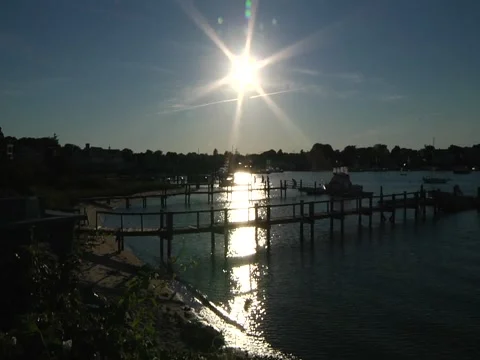 Sunset Over Pier Stock Footage 1089177