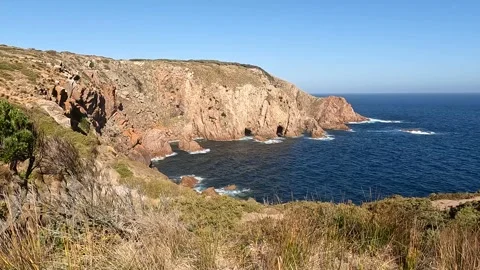 Sunset Over The Pinnacles Lookout, Cape Woolamai - Dramatic Coastal Cliffs .. Stock-Footage 312065958