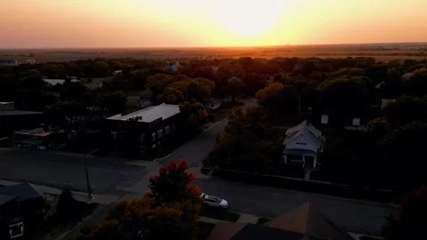 Sunset over the plains beyond Lebanon, aerial view Stock Footage 345531308