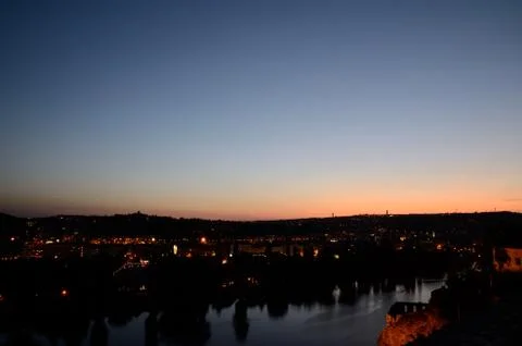 Sunset over Prague Stock Photos