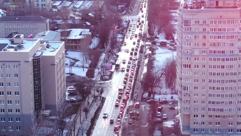 Sunset over a provincial town Video stock 106473410