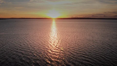 Sunset Over Puget Sound Stock Footage 98453037