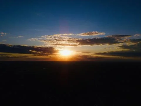 Sunset over quarter mile up. Stock Illustration