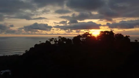 Sunset over rain forest Stock Footage 166561547