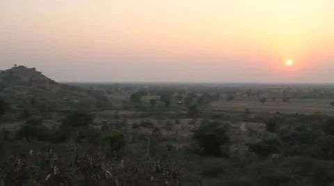 Sunset over Rajasthan timelapse Stock Footage 5162935