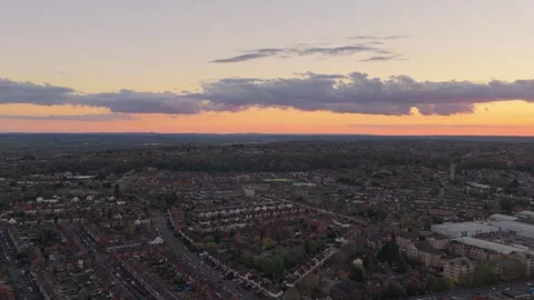 Sunset over Reading West  near Prospect Park UK Видео 334490504