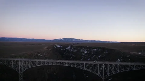 Sunset over the Rio Grande Gorge Bridge Stock Footage 194181858