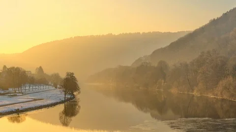 Sunset over a river - 2.5D parallax	 Stock Footage 124106613