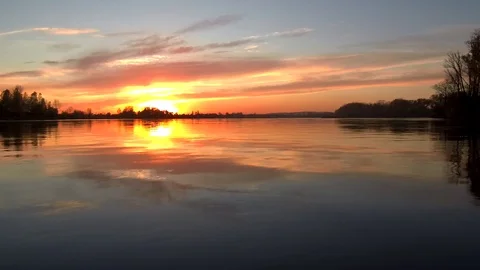 Sunset over the river 3 Video stock 103297074