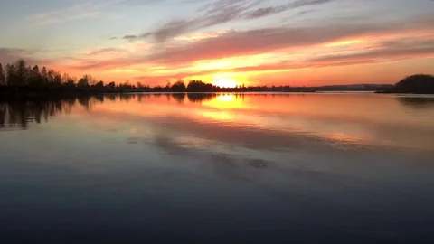 Sunset over the river 5 Video stock 103297124