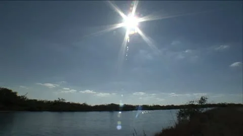 Sunset over river Stock Footage 12761441