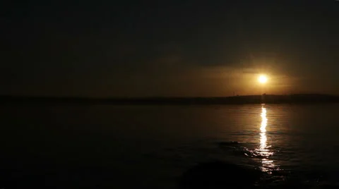 Sunset over river 스톡 동영상 43320658