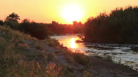 Sunset Over River 스톡 동영상 51625318