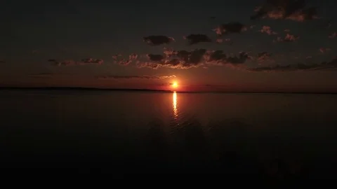 Sunset over the river Stock Footage 78627483