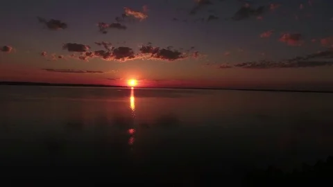 Sunset over the river Stock Footage 78627575